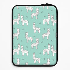Mint Alpaca Pattern Laptop Sleeve
