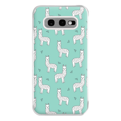 Mint Alpaca Pattern Phone Case for Galaxy S10e