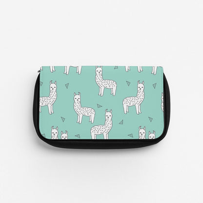 Mint Alpaca Pattern Pencil Case