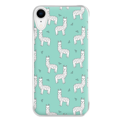 Mint Alpaca Pattern Phone Case for iPhone XR