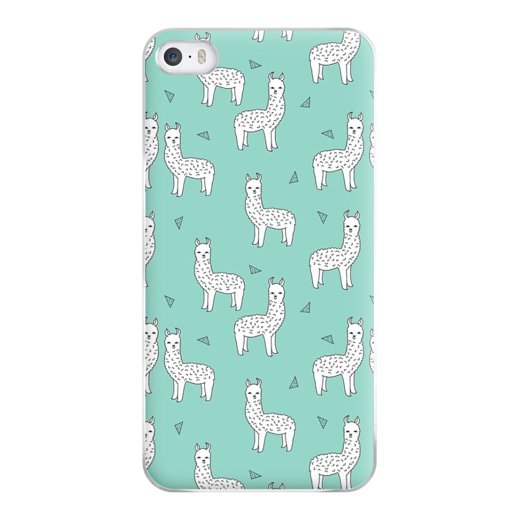 Mint Alpaca Pattern Phone Case for iPhone 5 / 5s / SE 2016