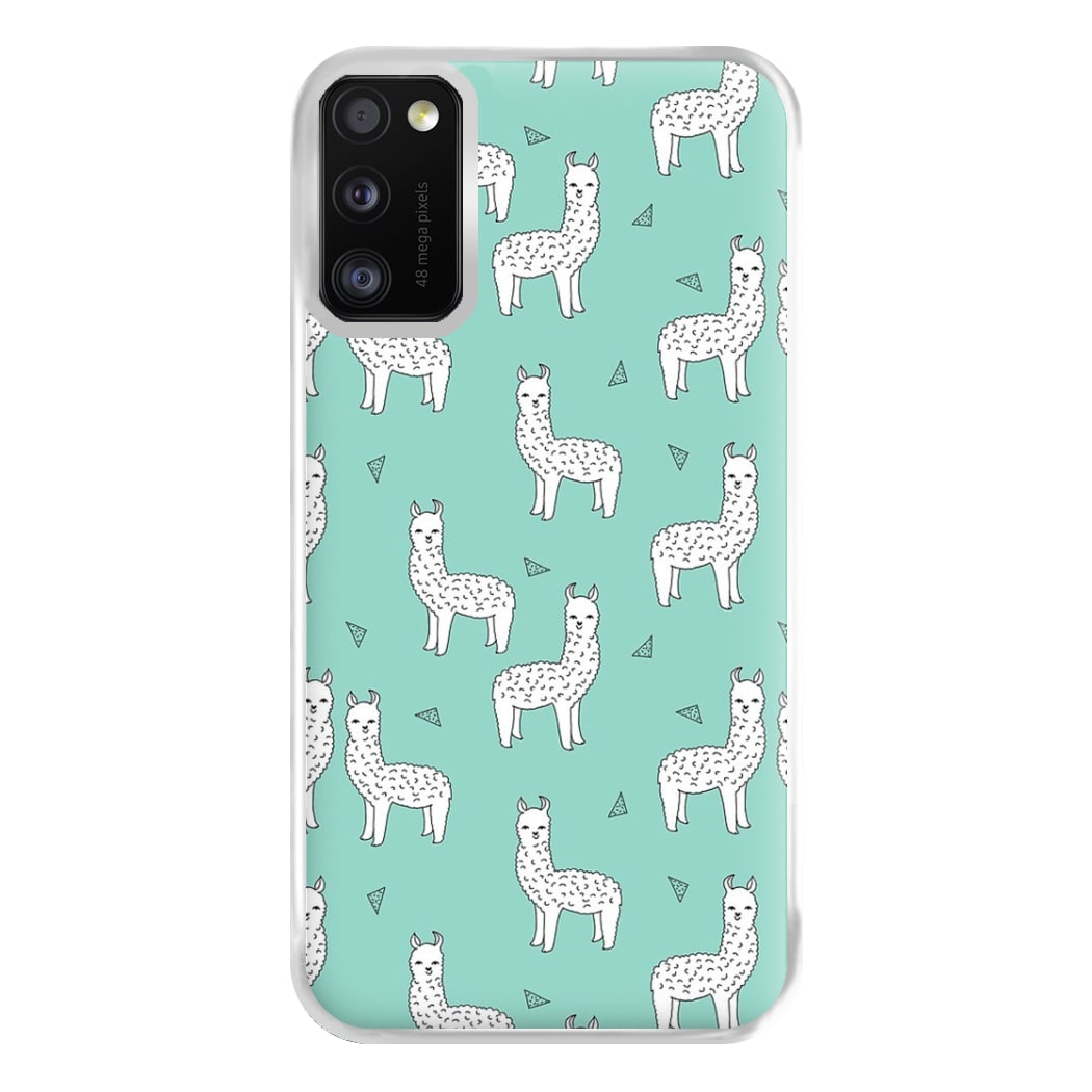 Mint Alpaca Pattern Phone Case for Galaxy A41