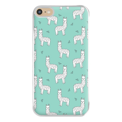 Mint Alpaca Pattern Phone Case for iPhone 6 Plus / 7 Plus / 8 Plus