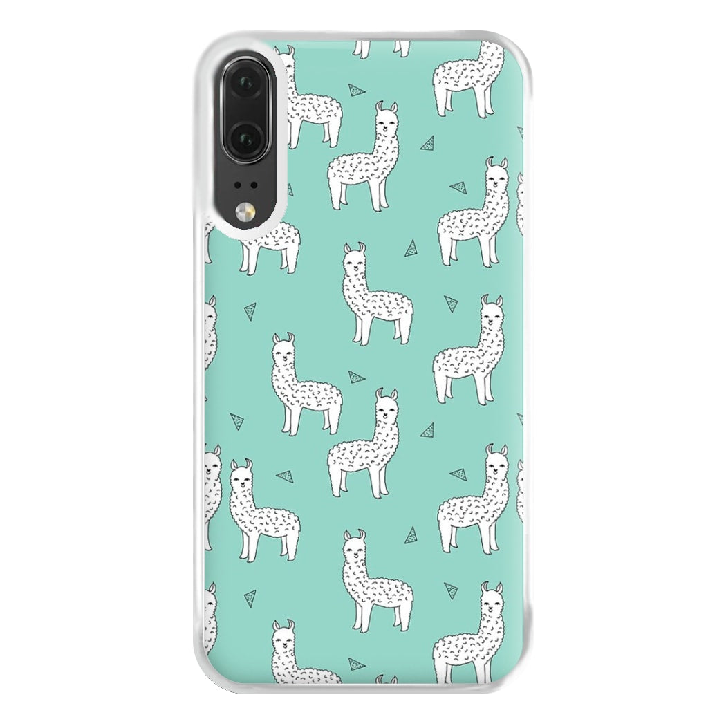 Mint Alpaca Pattern Phone Case for Huawei P20