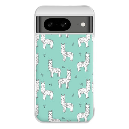 Mint Alpaca Pattern Phone Case for Google Pixel 8