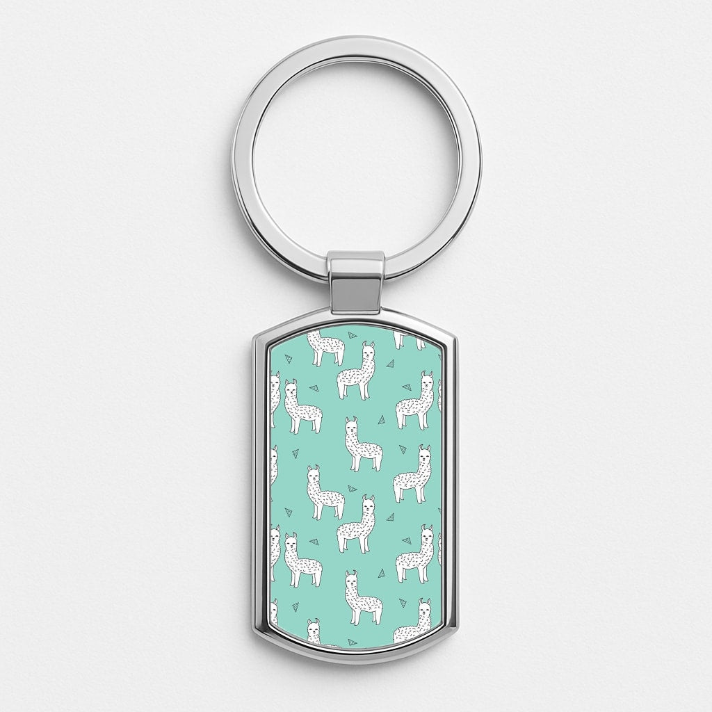 Mint Alpaca Pattern Luxury Keyring