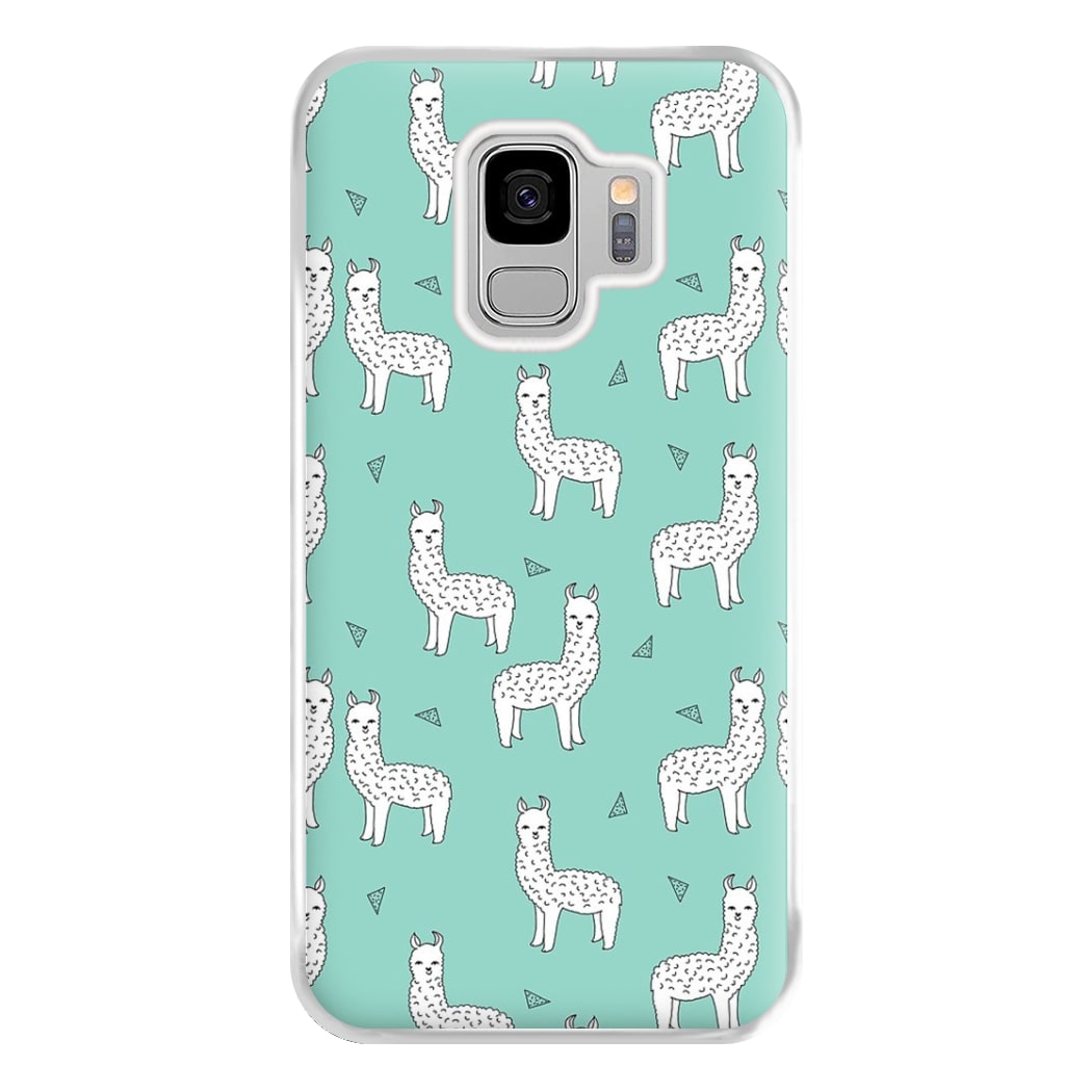 Mint Alpaca Pattern Phone Case for Galaxy S9 Plus