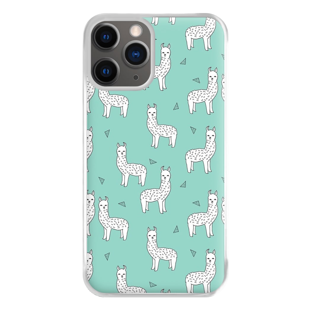 Mint Alpaca Pattern Phone Case for iPhone 12 Pro Max