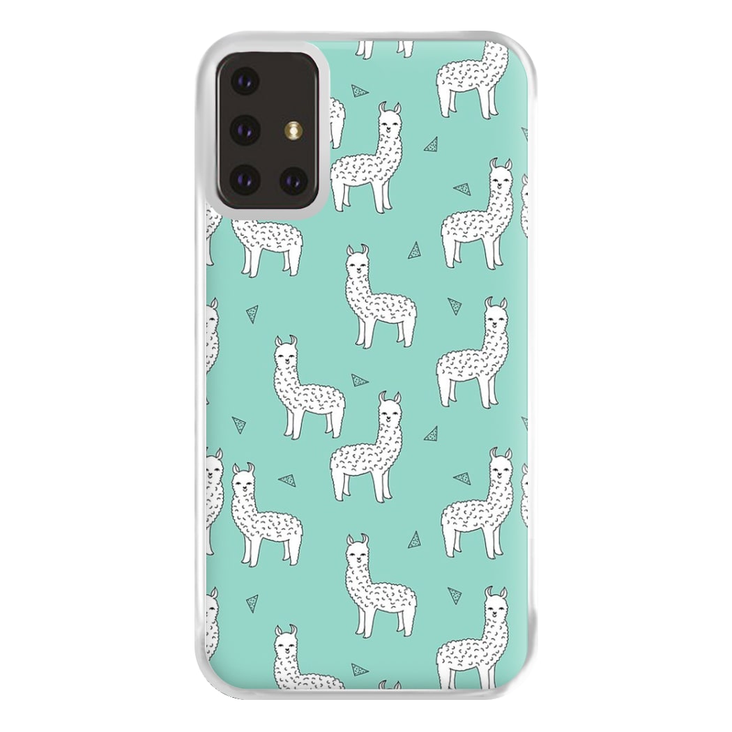 Mint Alpaca Pattern Phone Case for Galaxy A71