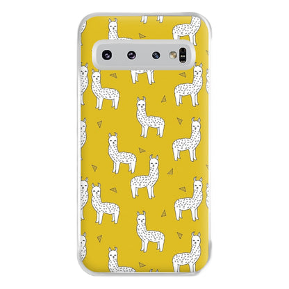 Mustard Alpaca Pattern Phone Case for Galaxy S10 Plus