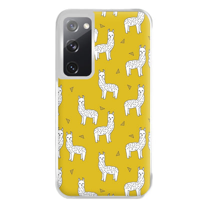 Mustard Alpaca Pattern Phone Case for Galaxy S20FE