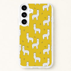 Mustard Alpaca Pattern Phone Case for Galaxy S26