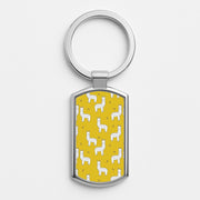 Mustard Alpaca Pattern Luxury Keyring 1