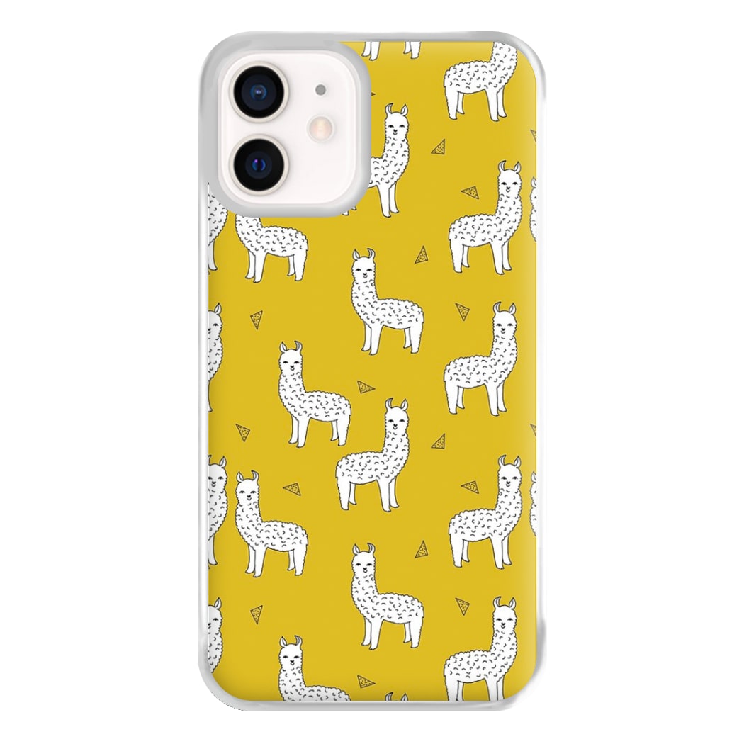 Mustard Alpaca Pattern Phone Case for iPhone 12 Mini