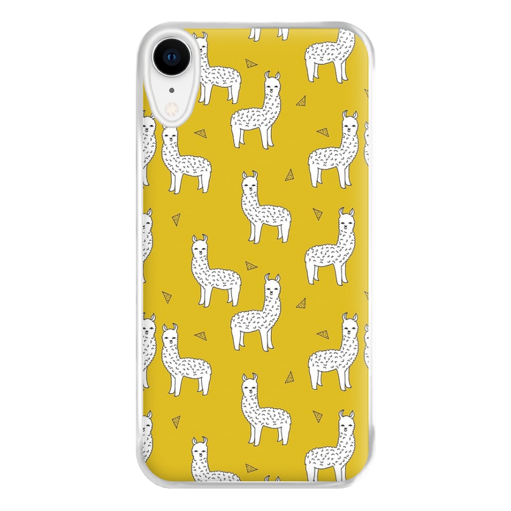 Mustard Alpaca Pattern Phone Case for iPhone XR