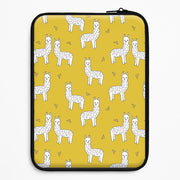 Mustard Alpaca Pattern Laptop Sleeve 1