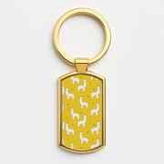 Mustard Alpaca Pattern Luxury Keyring 3