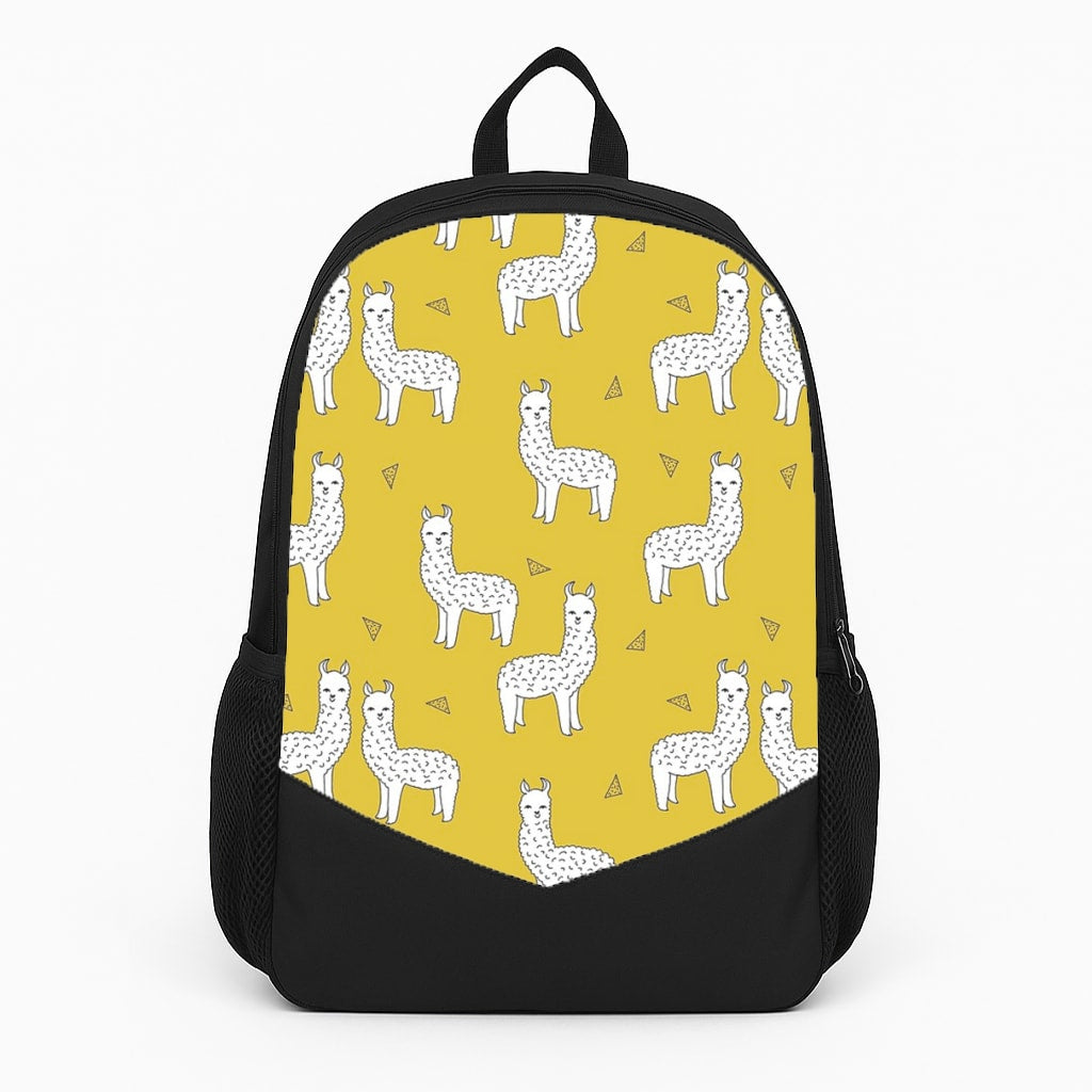 Mustard Alpaca Pattern Backpack