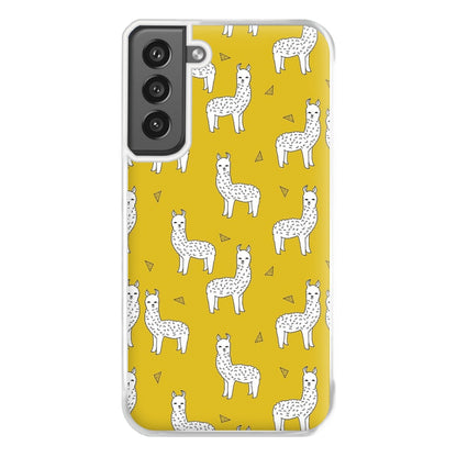 Mustard Alpaca Pattern Phone Case for Galaxy S21FE