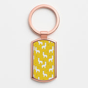 Mustard Alpaca Pattern Luxury Keyring 4