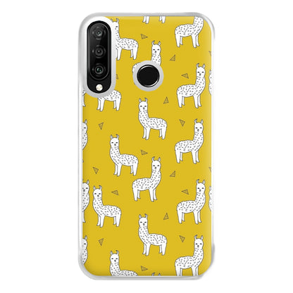 Mustard Alpaca Pattern Phone Case for Huawei P30 Lite