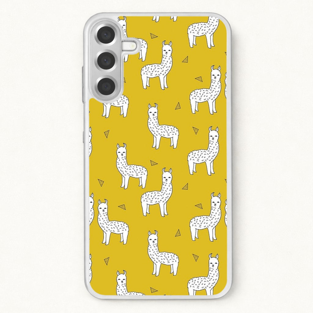 Mustard Alpaca Pattern Phone Case