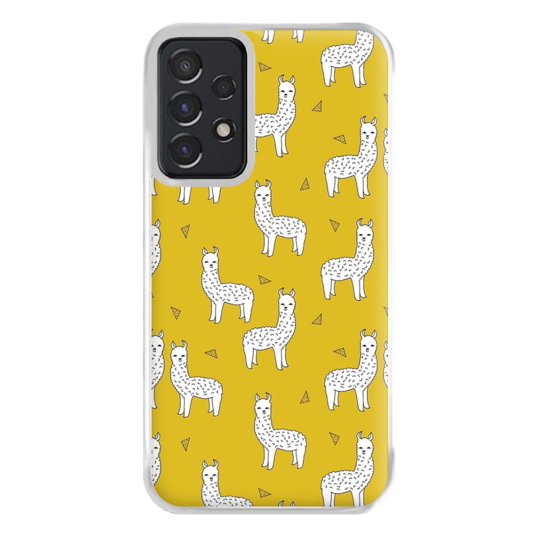 Mustard Alpaca Pattern Phone Case for Galaxy A52 / A52s