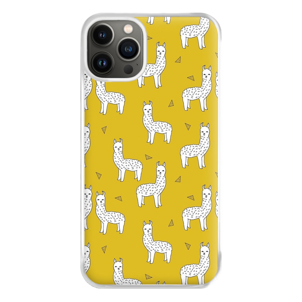 Mustard Alpaca Pattern Phone Case for iPhone 13