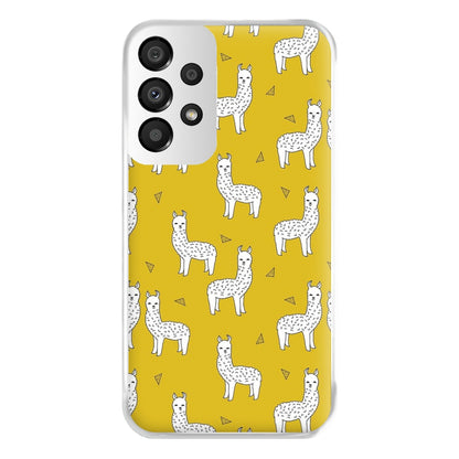 Mustard Alpaca Pattern Phone Case for Galaxy A33