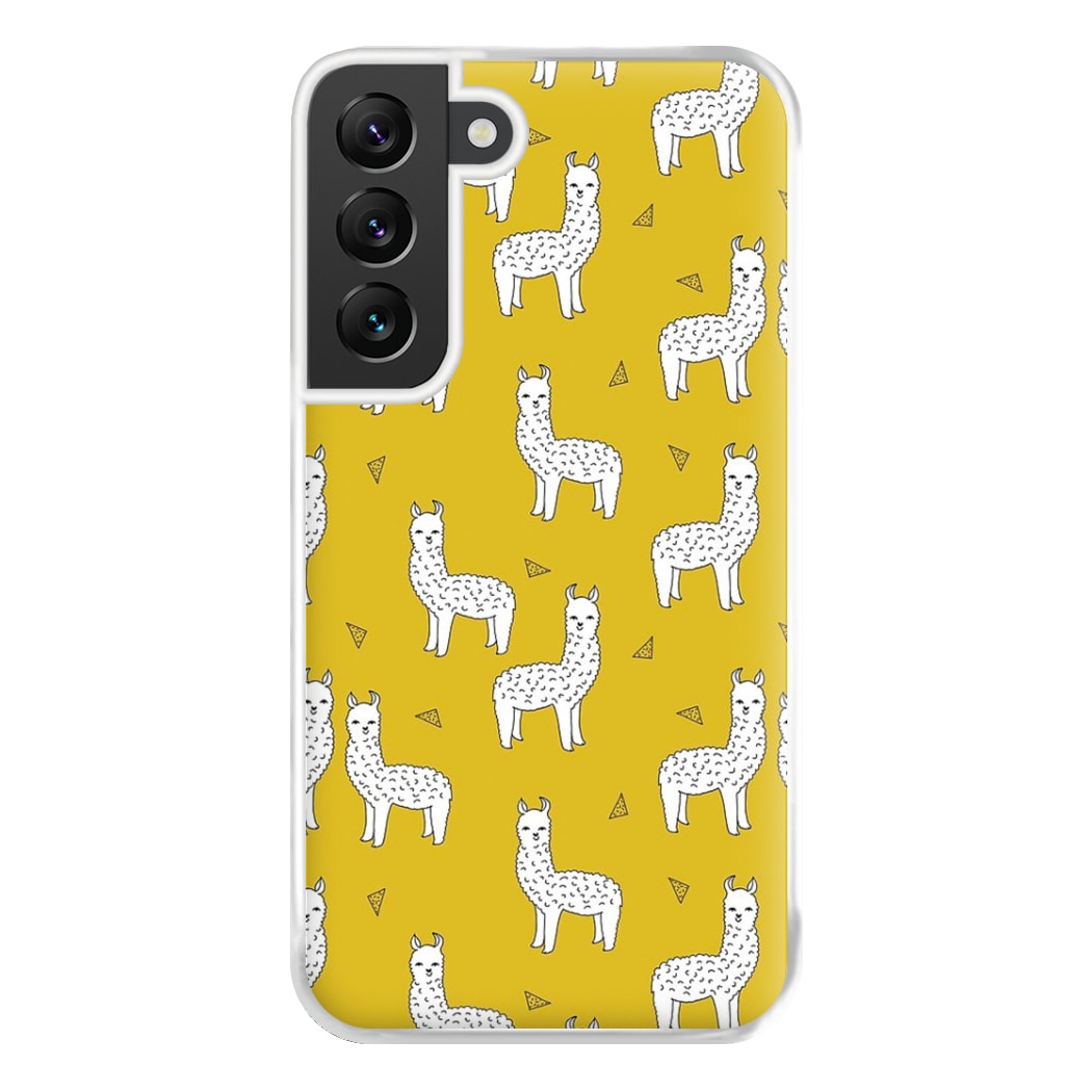 Mustard Alpaca Pattern Phone Case for Galaxy S22 Plus