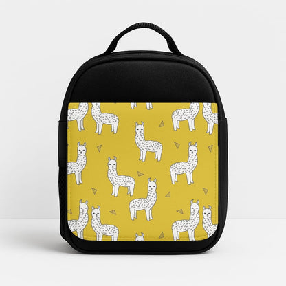 Mustard Alpaca Pattern Insulated Lunchbox
