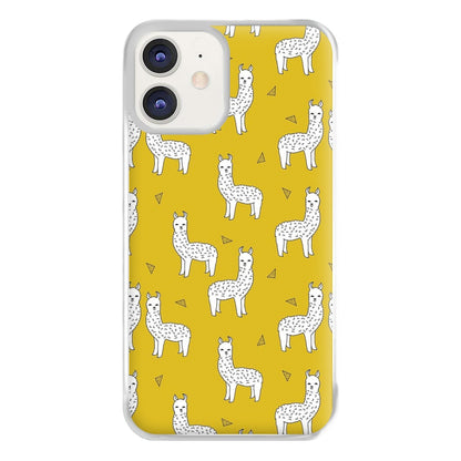 Mustard Alpaca Pattern Phone Case for iPhone 11