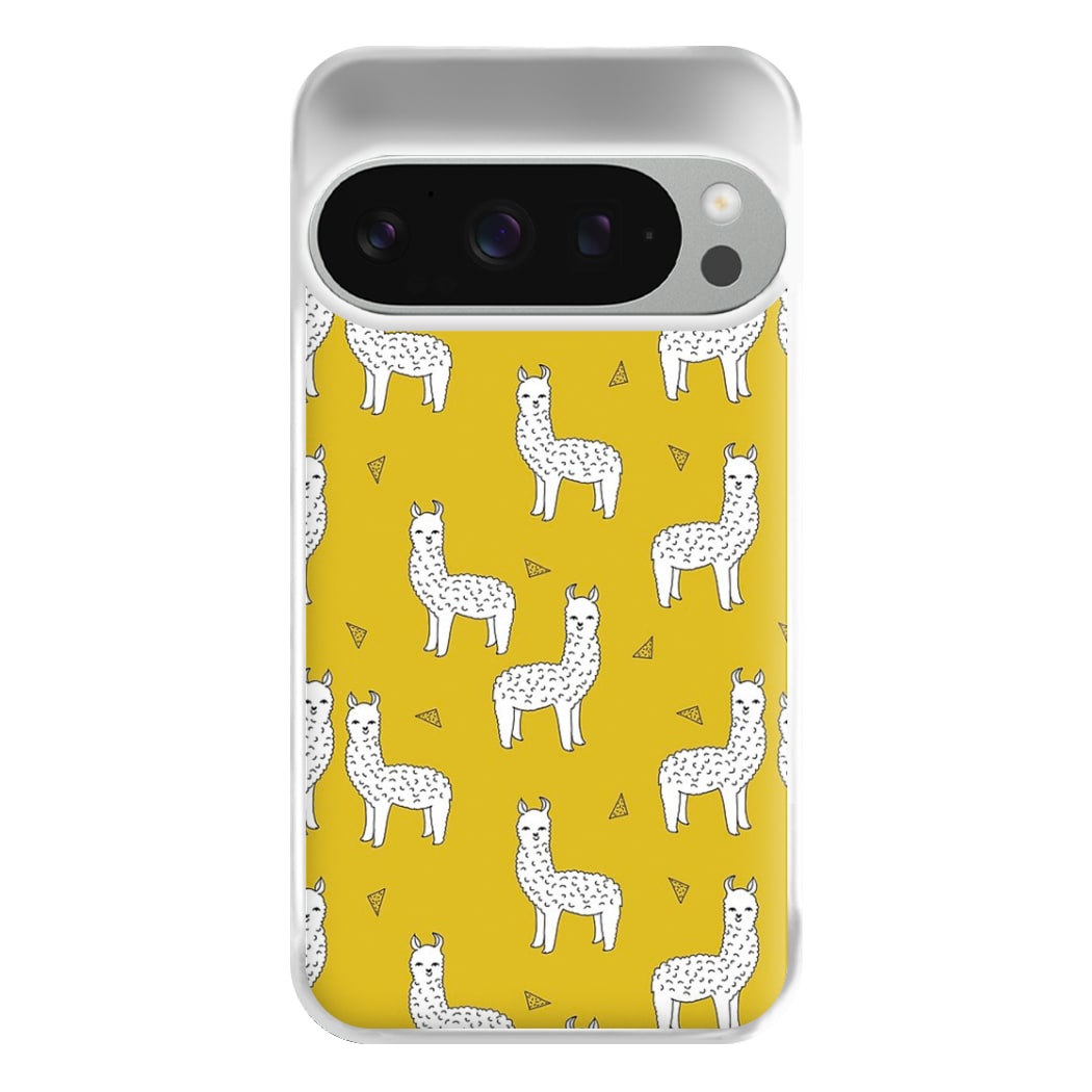 Mustard Alpaca Pattern Phone Case for Google Pixel 9 Pro XL