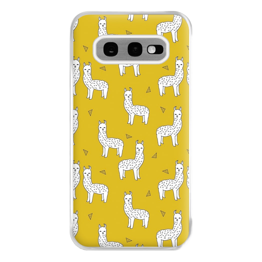 Mustard Alpaca Pattern Phone Case for Galaxy S10e