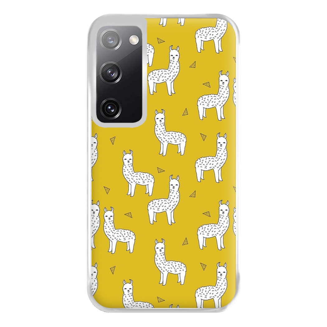 Mustard Alpaca Pattern Phone Case for Galaxy S20