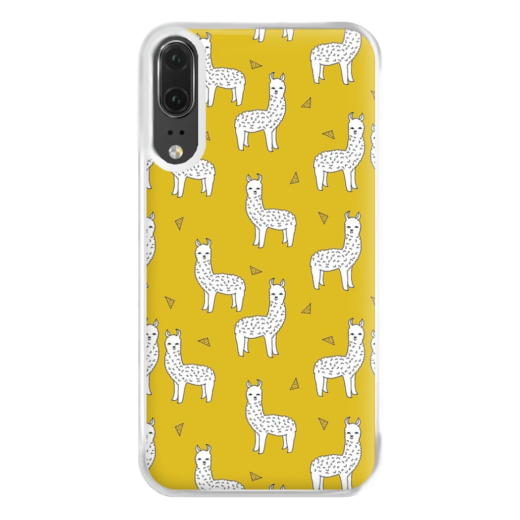 Mustard Alpaca Pattern Phone Case for Huawei P20