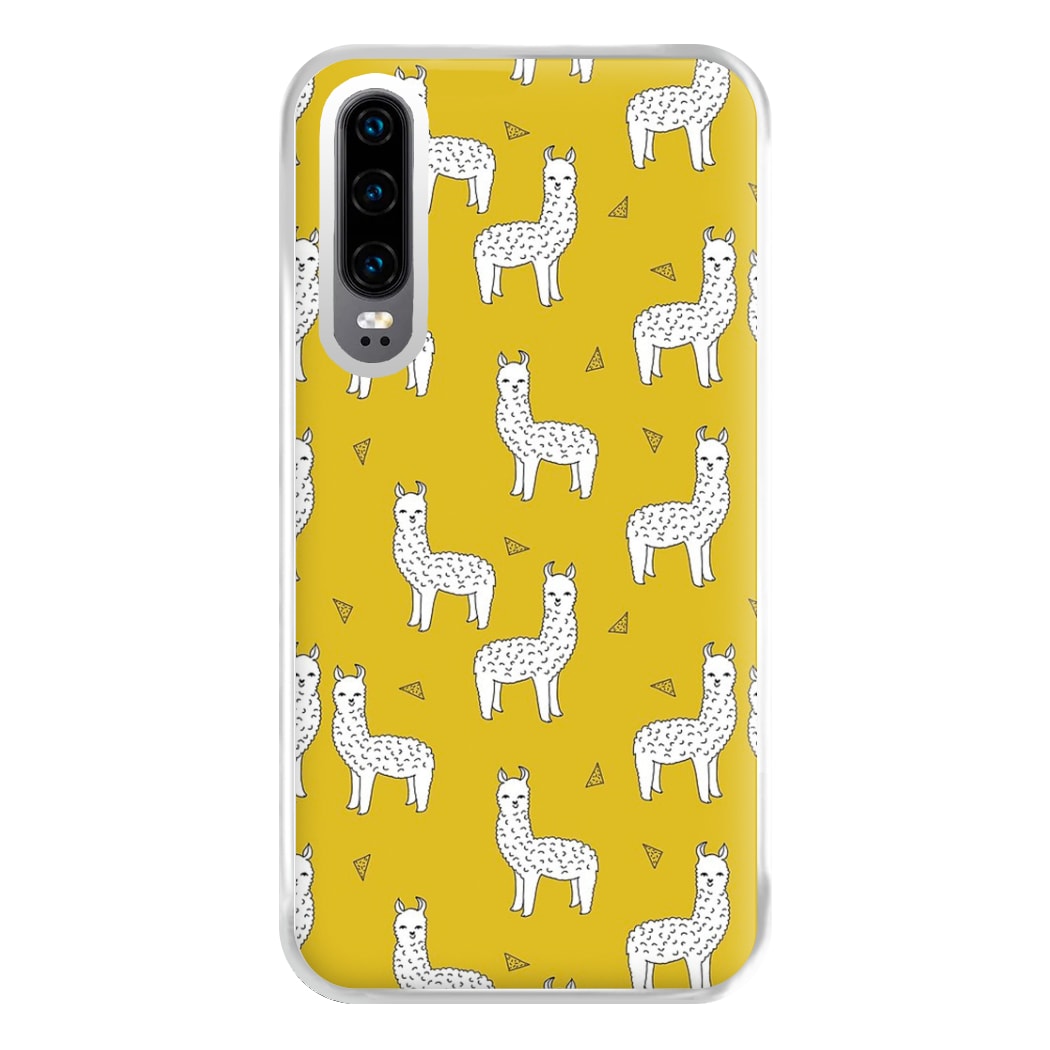 Mustard Alpaca Pattern Phone Case for Huawei P30