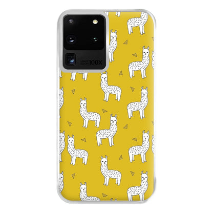 Mustard Alpaca Pattern Phone Case for Galaxy S20 Ultra