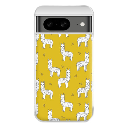 Mustard Alpaca Pattern Phone Case for Google Pixel 8