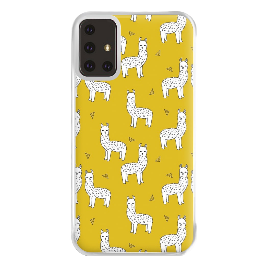 Mustard Alpaca Pattern Phone Case for Galaxy A71