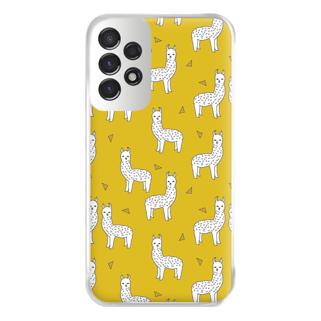 Mustard Alpaca Pattern Phone Case for Galaxy A53