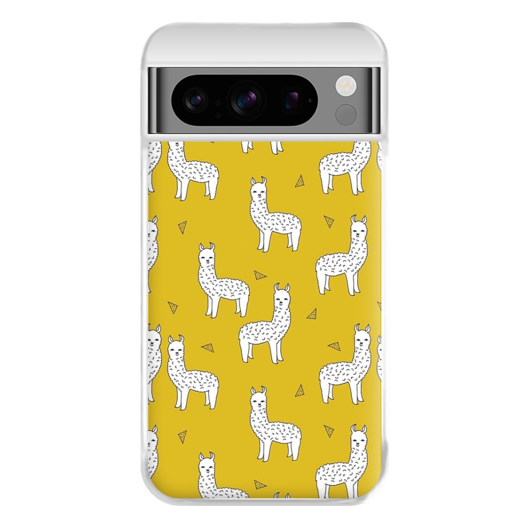 Mustard Alpaca Pattern Phone Case for Google Pixel 8 Pro