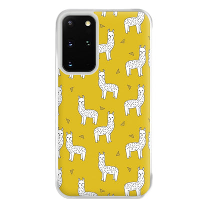 Mustard Alpaca Pattern Phone Case for Galaxy S20 Plus