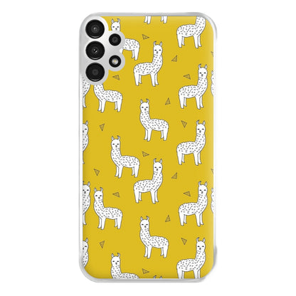 Mustard Alpaca Pattern Phone Case for Galaxy A13