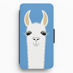 Llama Portrait Flip Wallet Phone Case
