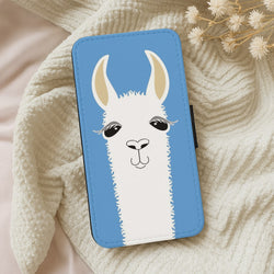 Llama Portrait Flip Wallet Phone Case