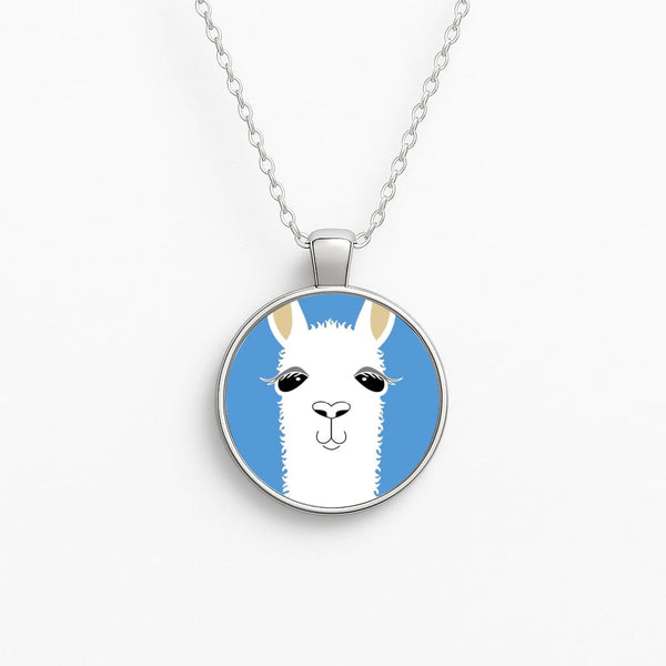 Llama Portrait Circle Necklace