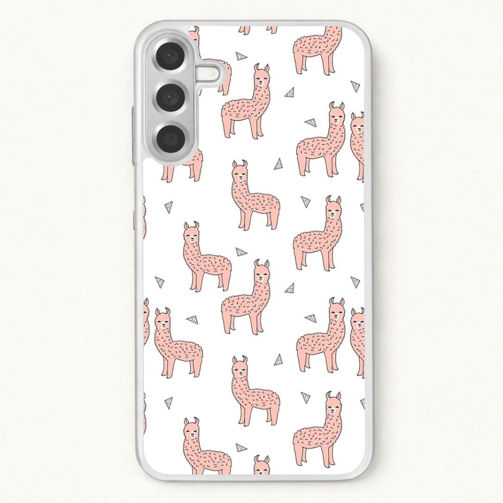 Pale Pink Alpaca Pattern Phone Case for Galaxy A57