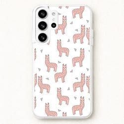 Pale Pink Alpaca Pattern Phone Case for Galaxy S26 Ultra