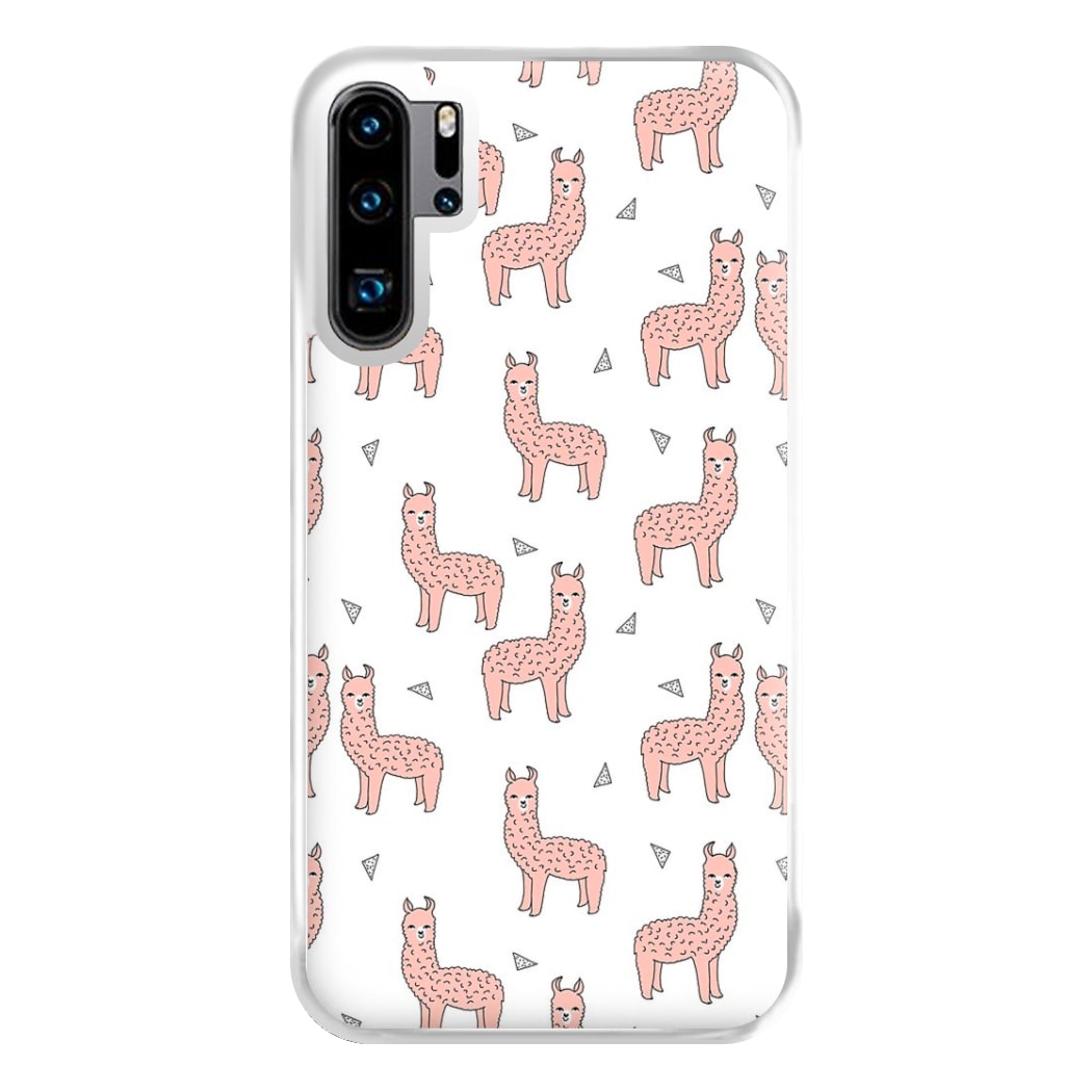 Pale Pink Alpaca Pattern Phone Case for Huawei P30 Pro